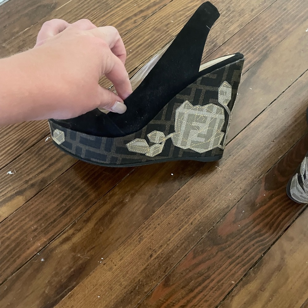 Fendi WORN ONCE peep toe wedges